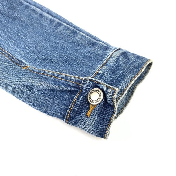 3/$25 Faded Glory Lace Up Denim Jean Jacket Lace-up Front Details Large - Picture 4 of 10